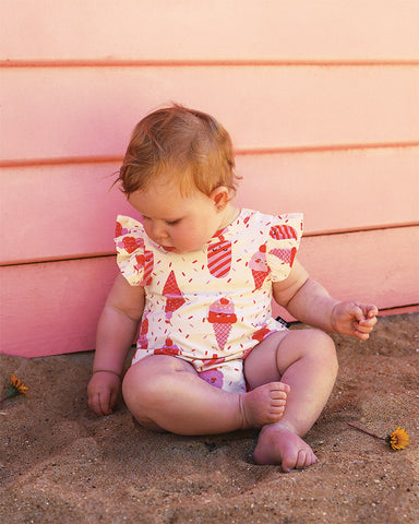 CHERRY ICE CREAM BUBBLE BODYSUIT
