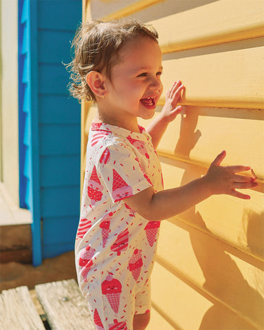 CHERRY ICE CREAM MIMI SHORTY COVERALL