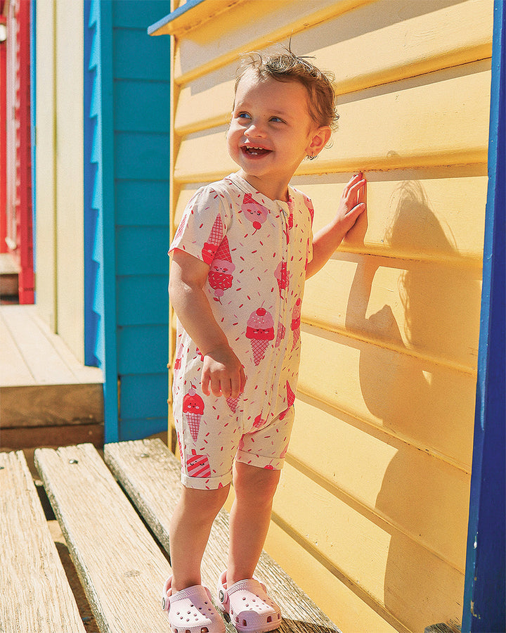 CHERRY ICE CREAM MIMI SHORTY COVERALL