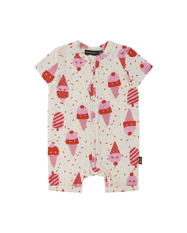 CHERRY ICE CREAM MIMI SHORTY COVERALL