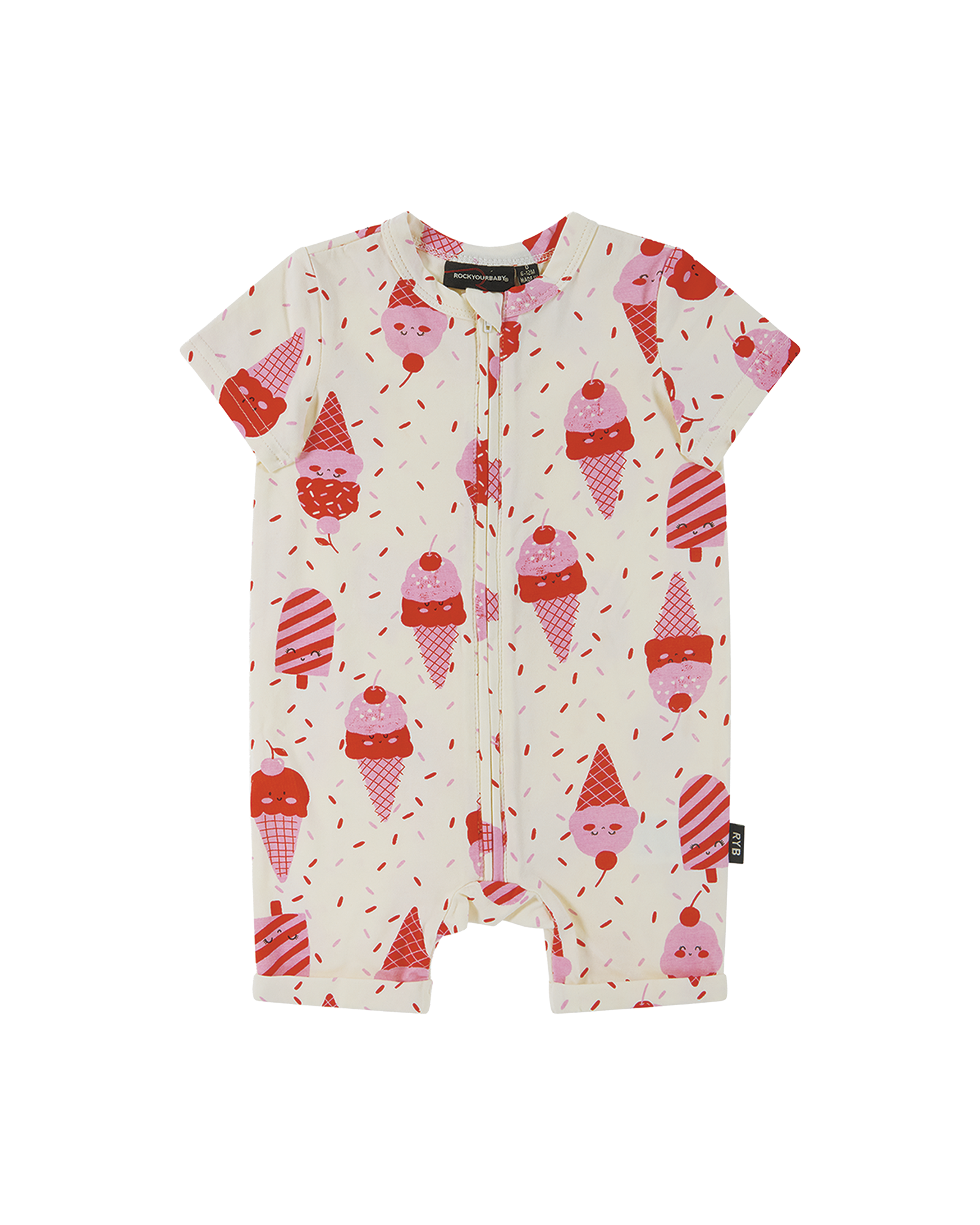 CHERRY ICE CREAM MIMI SHORTY COVERALL