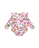 RAINBOW LEOPARD LONG SLEEVE FRILL BUBBLE BODYSUIT