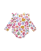 RAINBOW LEOPARD LONG SLEEVE FRILL BUBBLE BODYSUIT