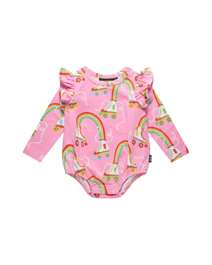 LET THE GOOD TIME ROLL LONG SLEEVE FRILL BUBBLE BODYSUIT