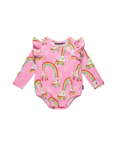 LET THE GOOD TIME ROLL LONG SLEEVE FRILL BUBBLE BODYSUIT