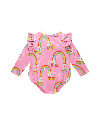 LET THE GOOD TIME ROLL LONG SLEEVE FRILL BUBBLE BODYSUIT