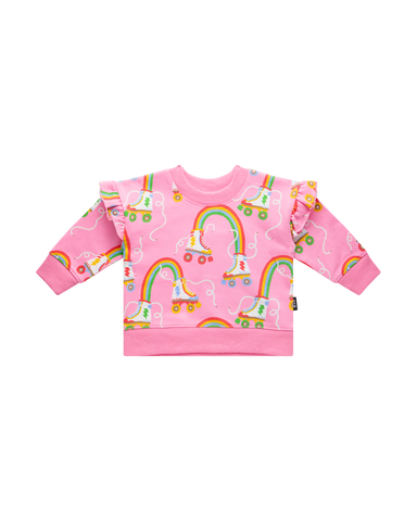 LET THE GOOD TIME ROLL BABY JESSICA FRILL SWEATSHIRT