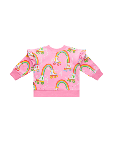 LET THE GOOD TIME ROLL BABY JESSICA FRILL SWEATSHIRT