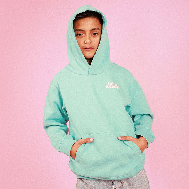 Take It Easy Kids Slang Hoodie in Moss