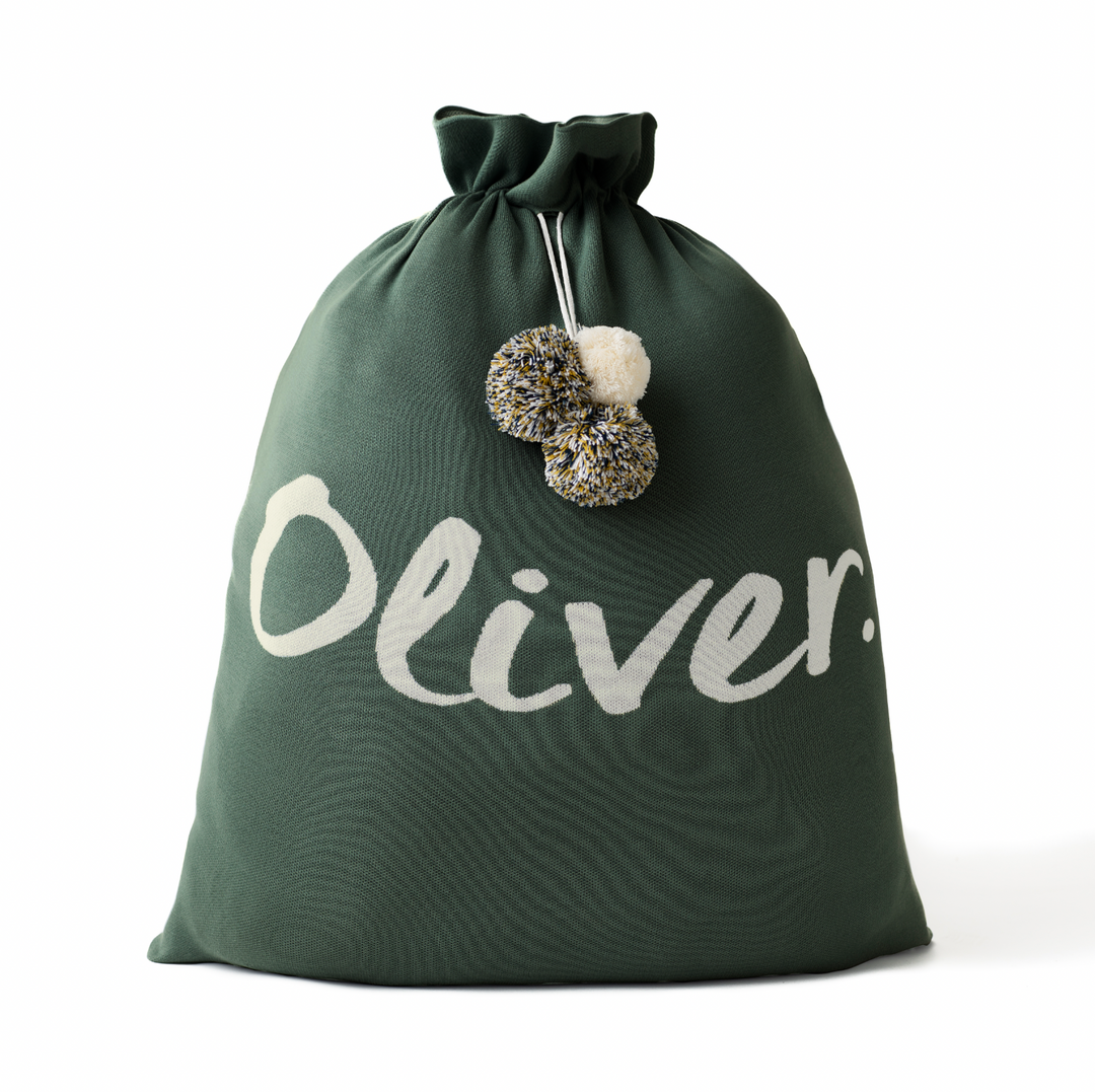 Classic Christmas Santa Sack in Dark Forest - personalised and made to order by Namely Co