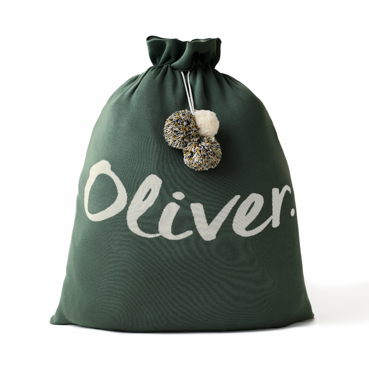 Classic Christmas Santa Sack in Dark Forest - personalised and made to order by Namely Co