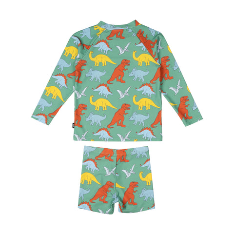 DINO CUT OUT RASHIE AND SWIM SHORT SET