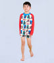 THE AMAZING SPIDERMAN LS RASHIE AND SWIM SHORT SET