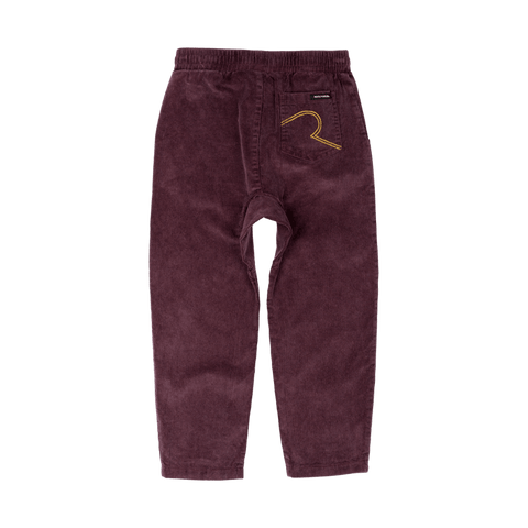 PLUM WASHED CORD PANTS