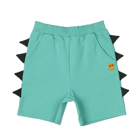 GREEN WASHED SPIKE SHORTS