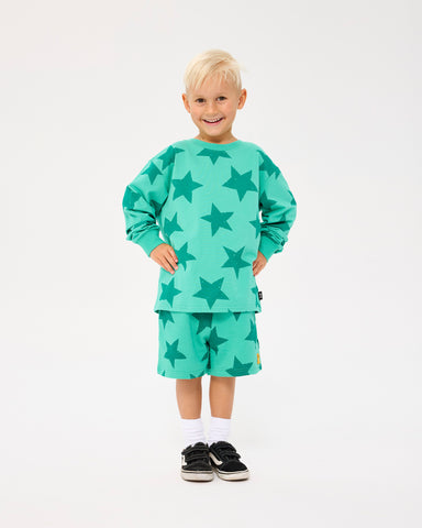 GREEN STAR LONG SLEEVE T-SHIRT