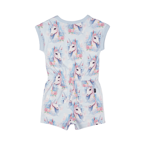 BLUE UNICORN ROMPER