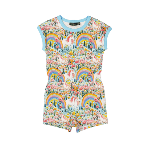 EMBROIDERED UNICORNS ROMPER