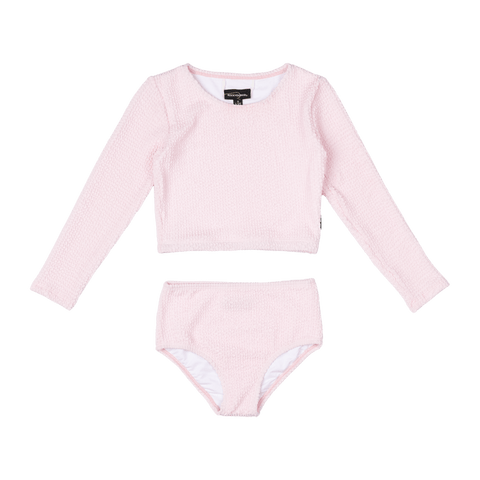 PINK CRINKLE RASHIE SET