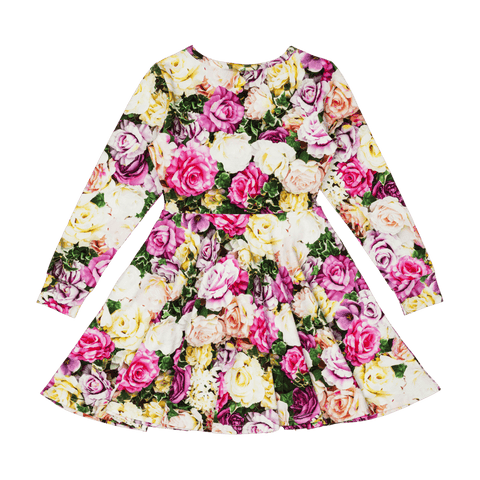 FLOWER WALL WAISTED DRESS