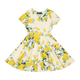 YELLOW ROSES WAISTED DRESS