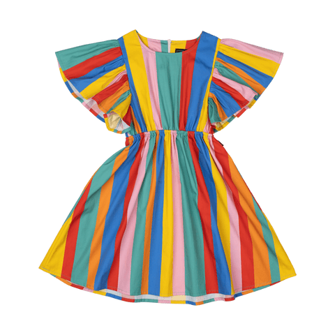 RAINBOW STRIPES ANGEL WING DRESS