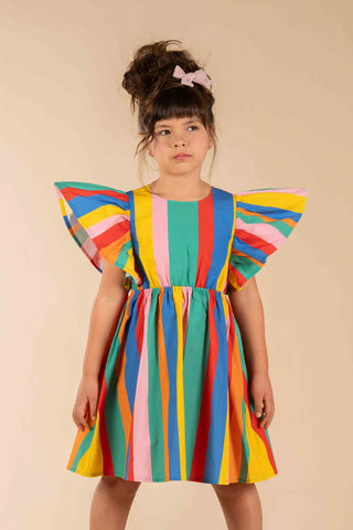 RAINBOW STRIPES ANGEL WING DRESS