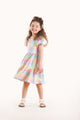 RAINBOW PUFF SLEEVE PLAID DRESS