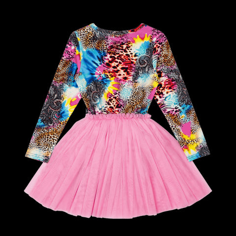 ABSTRACT LEOPARD CIRCUS DRESS