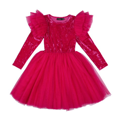 HOT PINK CRUSHED VELVET CIRCUS DRESS