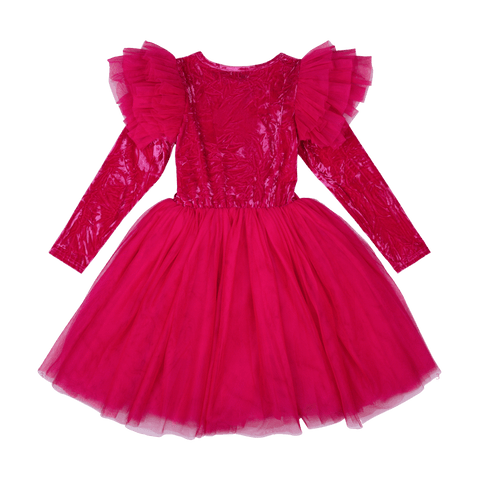 HOT PINK CRUSHED VELVET CIRCUS DRESS