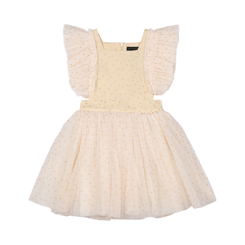 GOLD POLKA PARTY DRESS