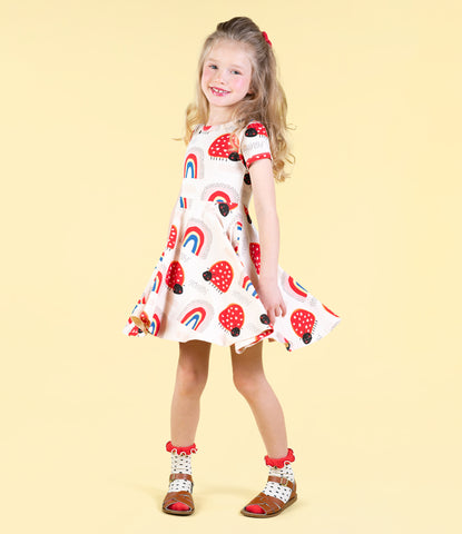 LOVE BUG RAINBOW WAISTED DRESS