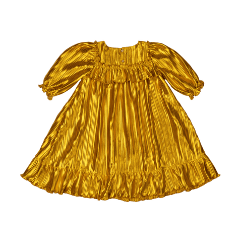 GOLD PLEATED METALLIC DRESS