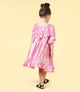 PINK PLEATED METALLIC DRESS