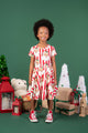 SANTA STRIPE WAISTED DRESS