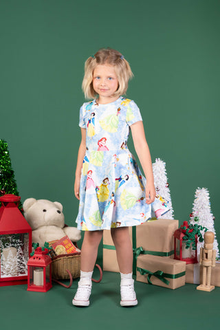 PRINCESS CHRISTMAS SPARKLE WAISTED DRESS