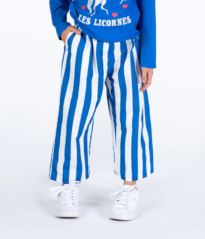 BLUE STRIPE WIDE LEG PANT