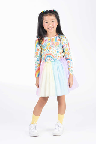 RAINBOWS AND FLOWERS CIRCUS DRESS