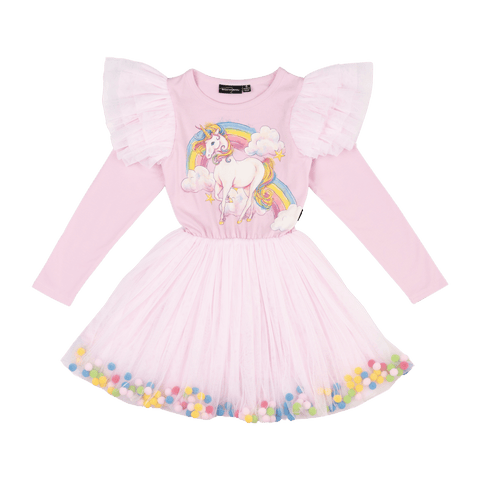 UNICORN RAINBOW POM POM CIRCUS DRESS