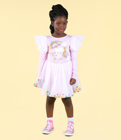 UNICORN RAINBOW POM POM CIRCUS DRESS