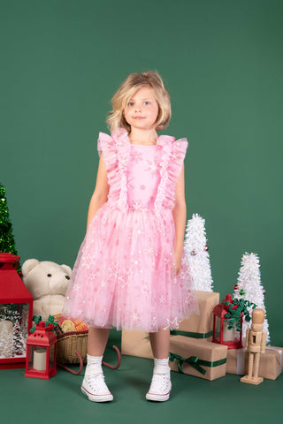 PINK SNOWFLAKE PARTY DRESS