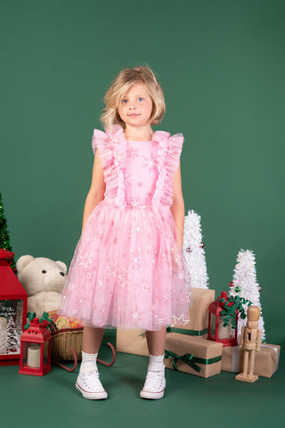 PINK SNOWFLAKE PARTY DRESS