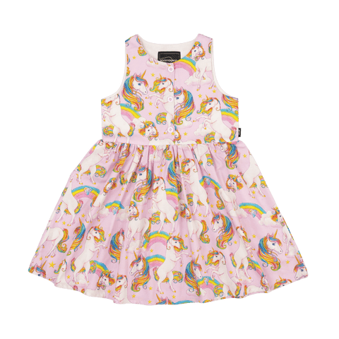 UNICORN RAINBOW POPOVER DRESS