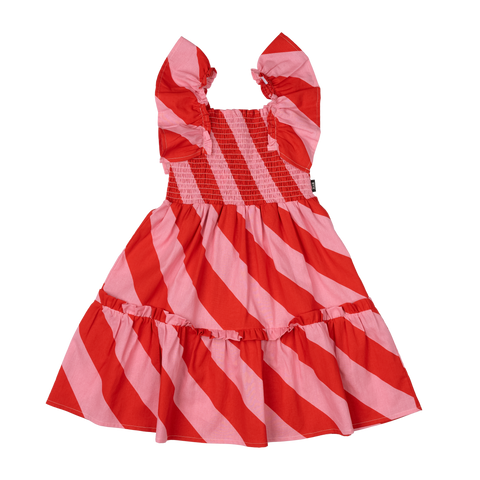 CANDY WRAP SHIRRED DRESS