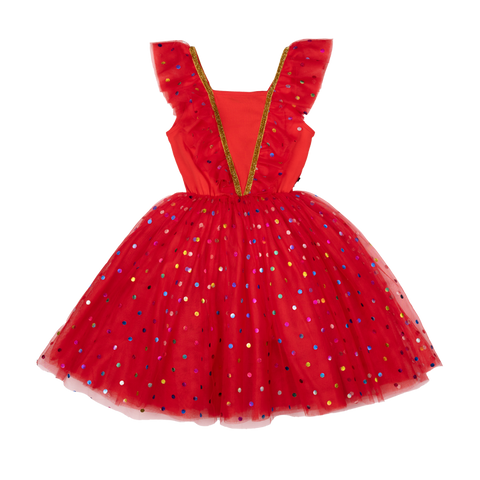 RED PARTY TULLE DRESS