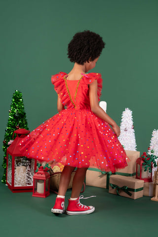 RED PARTY TULLE DRESS