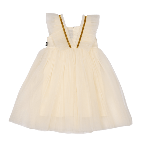 CREAM BUTTERFLY TULLE DRESS