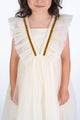 CREAM BUTTERFLY TULLE DRESS