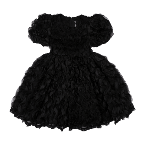 BLACK RUFFLE TULLE PARTY DRESS